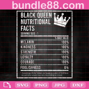 Free Black Queen Nutrition Facts Svg