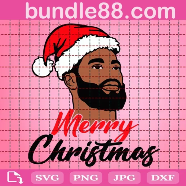 Black Santa Svg, Santa Claus Svg