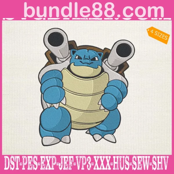 Blastoise Pokemon Embroidery Design