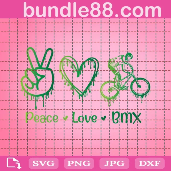 Bmx Svg, Peace Love Bmx Svg