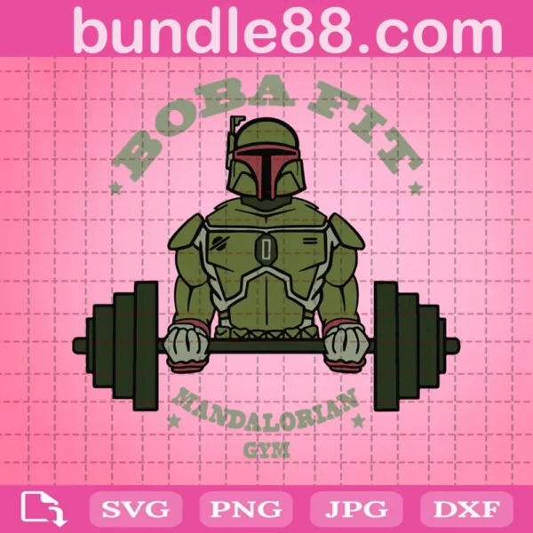 Boba Fit Mandalorian Gym Svg