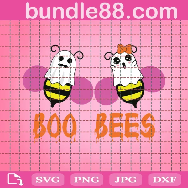 Boo Bees Svg, Funny Honey Bee Clipart Svg