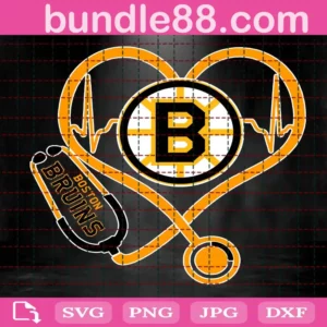 Boston Bruins Heart Stethoscope Svg