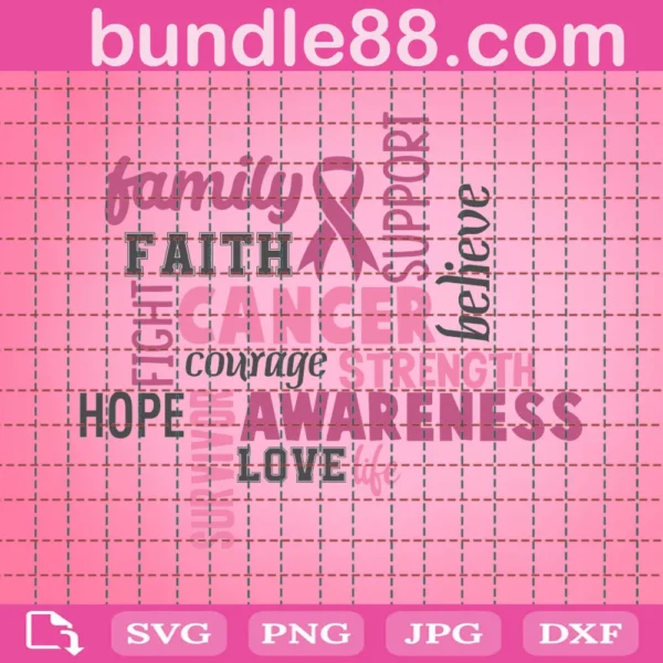 Breast Cancer Letters Svg