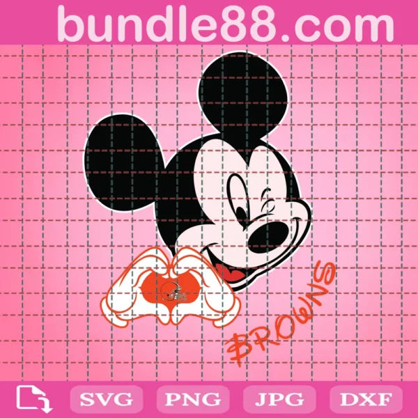 Browns Mickey Mouse Football Svg