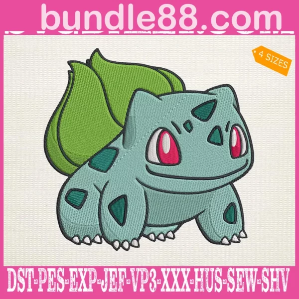 Bulbasaur Pokemon Embroidery Design