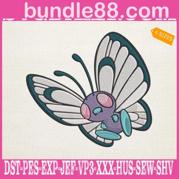 Butterfree Pokemon Embroidery Design