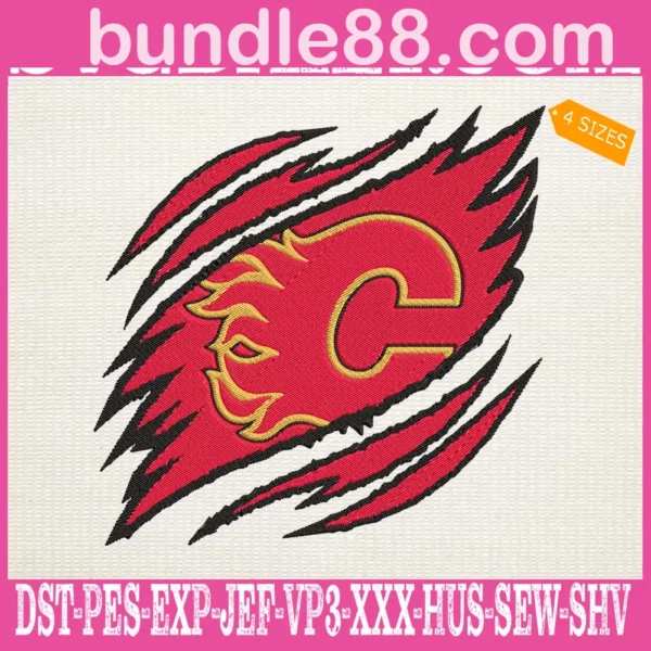 Calgary Flames Embroidery Design