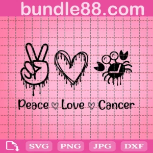 Cancer Svg, Peace Love Cancer Svg