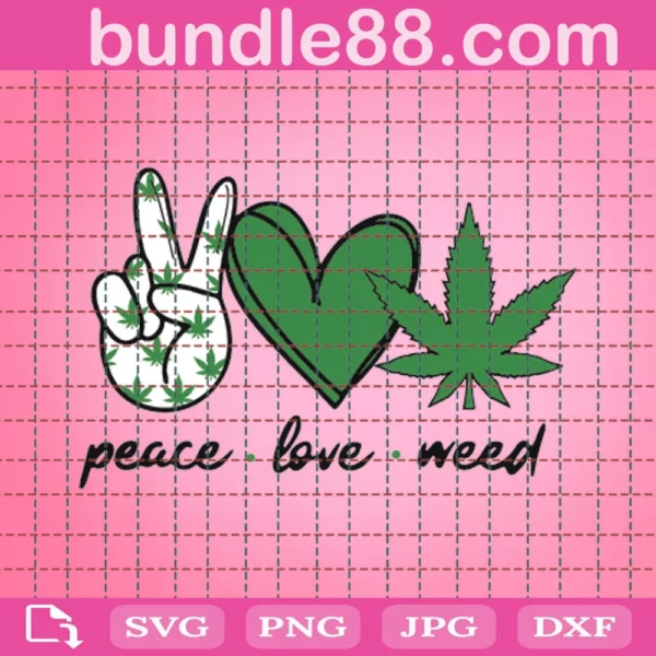 Cannabis Peace Love Weed