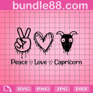 Capricorn Svg, Peace Love Capricorn Svg