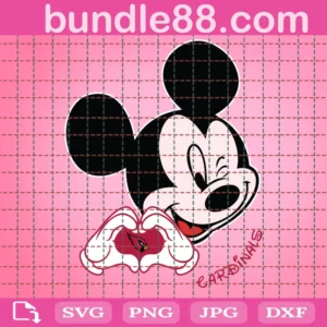 Cardinals Mickey Mouse Football Svg