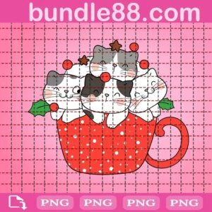 Cat Hot Chocolate Christmas Clipart