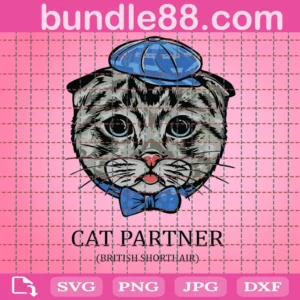 Cat Partner Svg, British Shorthair cat svg files for cricut