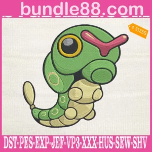 Caterpie Pokemon Embroidery Design