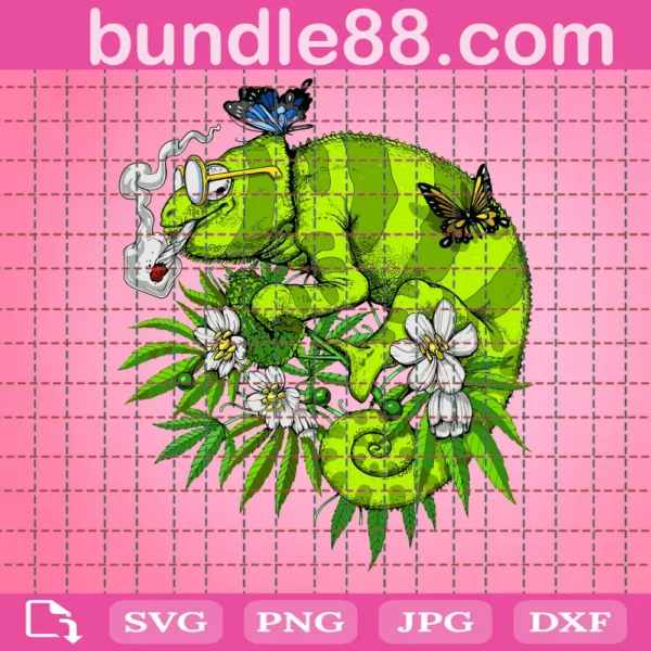 Chameleon Smoking Weed Trending Svg