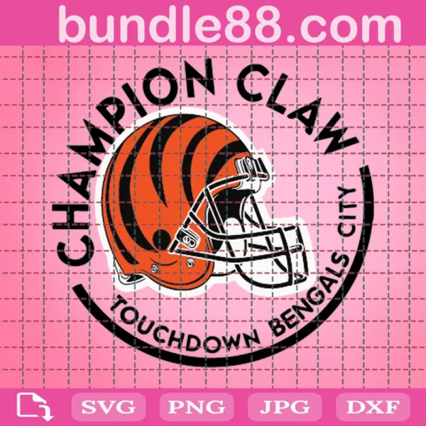 Champion Claw Touchdowns Bengals City Football Digital File Svg