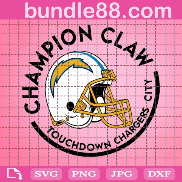 Champion Claw Touchdowns Chargers City Football Digital File Svg