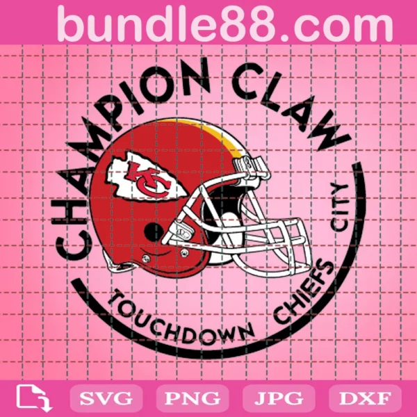 Champion Claw Touchdowns Chiefs City Football Digital File Svg