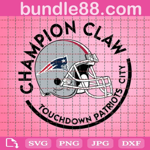 Champion Claw Touchdowns Patriots City Football Digital File Svg