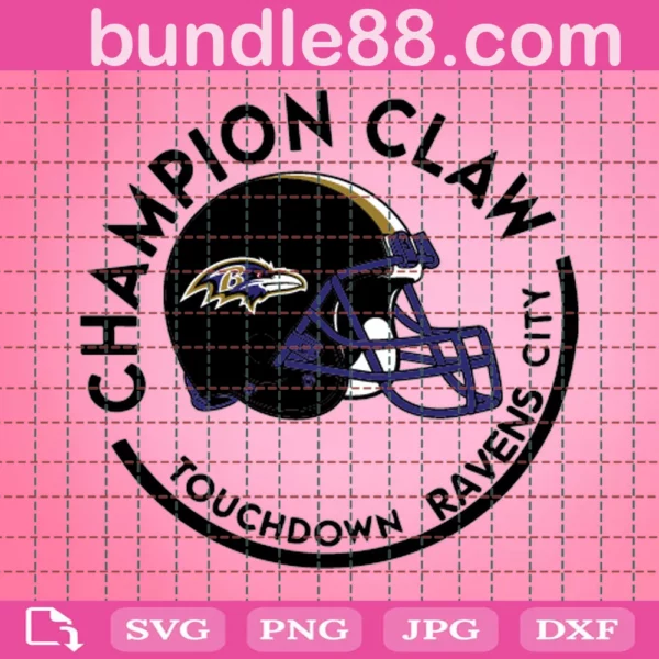 Champion Claw Touchdowns Ravens City Football Digital File Svg