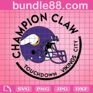 Champion Claw Touchdowns Vikings City Football Digital File Svg