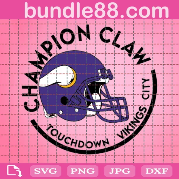 Champion Claw Touchdowns Vikings City Football Digital File Svg