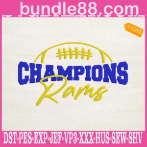 Champions Rams Embroidery Files