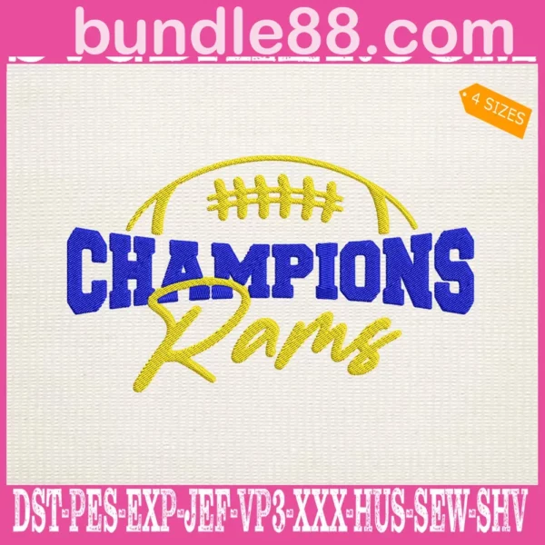 Champions Rams Embroidery Files