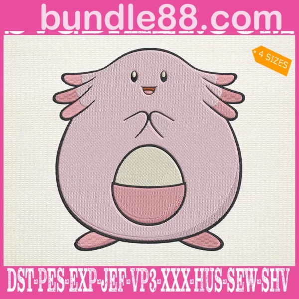 Chansey Pokemon Embroidery Design