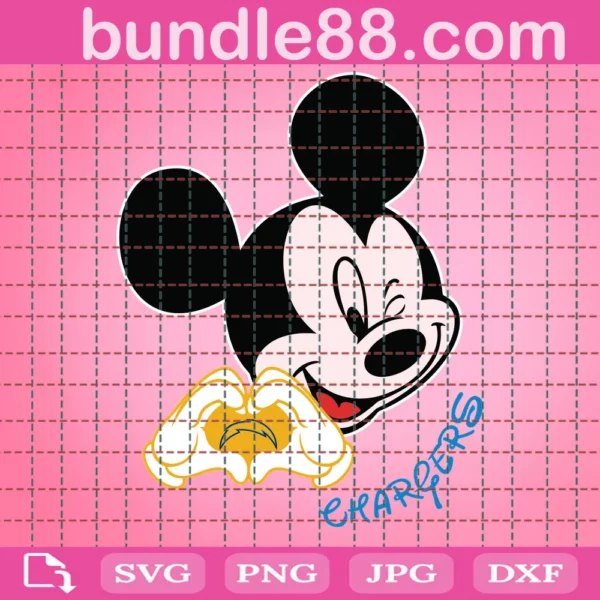 Chargers Mickey Mouse Football Svg