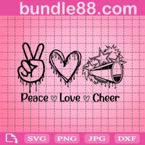 Cheer Svg, Peace Love Cheer Svg