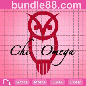 Chi Omega Owl Svg