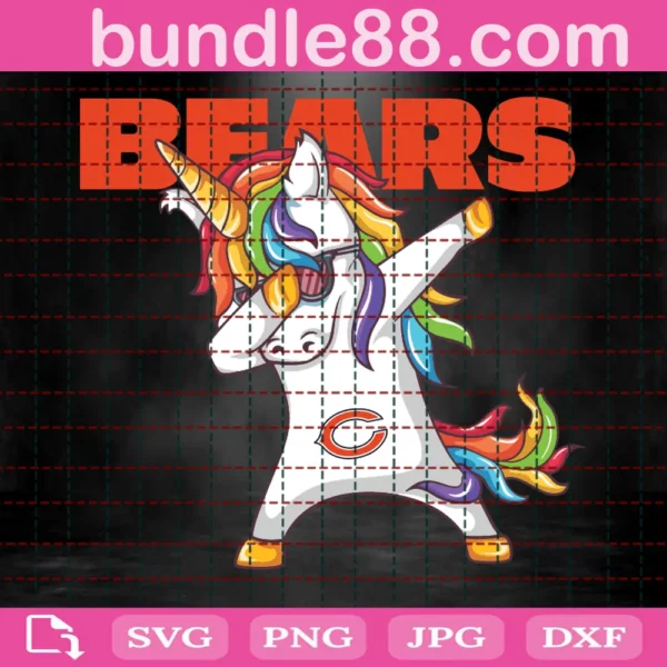 Chicago Bears Football Unicorn Face Cut File