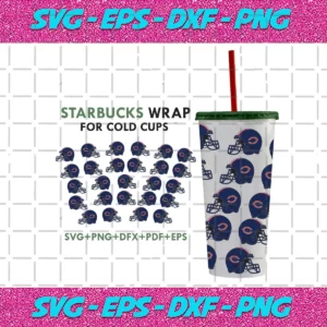 Chicago Bears Svg For 24Oz Venti Cold Cup Wrap