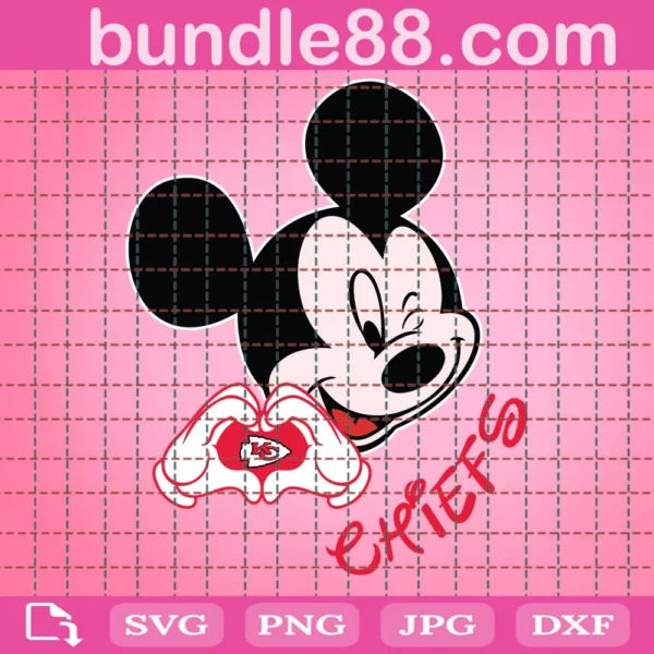 Chiefs Mickey Mouse Football Svg