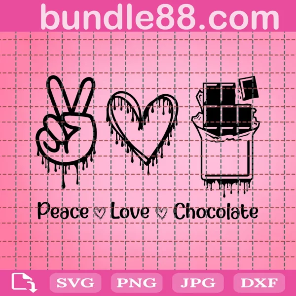 Chocolate Svg, Peace Love Chocolate Svg