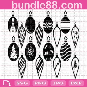 Christmas Ball Ornament Bundle Svg Free