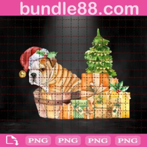 Christmas Bulldog Png