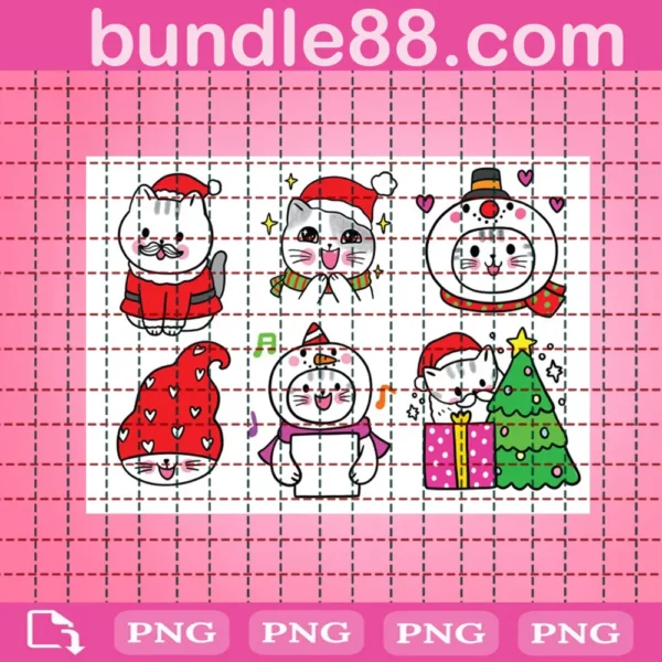 Christmas Cat Bundle Png