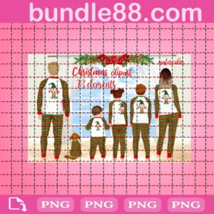 Christmas Family Matching Pajamas Elf Clipart