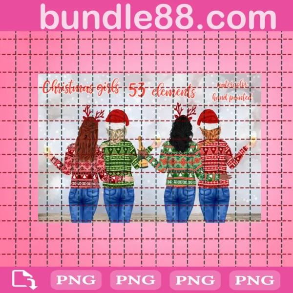 Christmas Girls Clipart