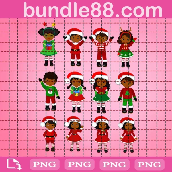 Christmas Kids African American Png