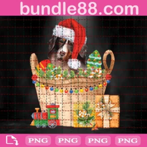 Christmas Puppy In A Basket Png
