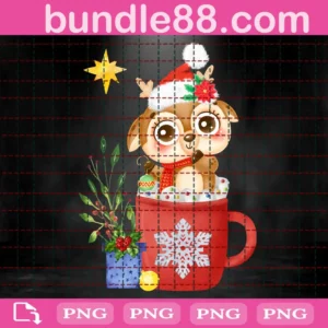 Christmas Reindeer In Mug Png