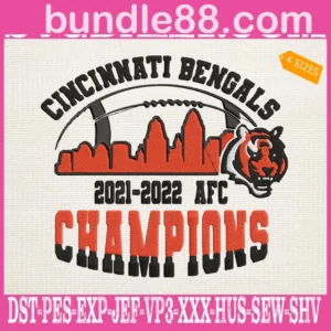 Cincinnati Bengal AFC Champions Embroidery Files