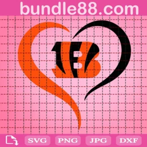 Cincinnati Bengals Heart Svg