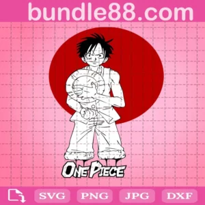 Circle Red Luffy One Piece Svg