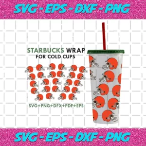 Cleveland Browns Svg For 24Oz Venti Cold Cup Wrap