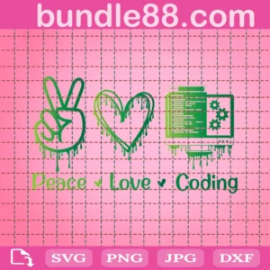 Coding Svg, Peace Love Coding Svg